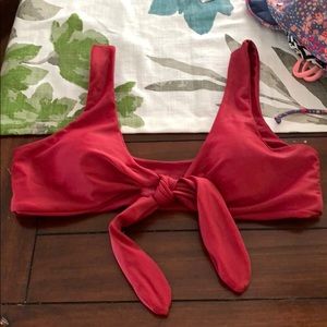 Red bikini top with knot